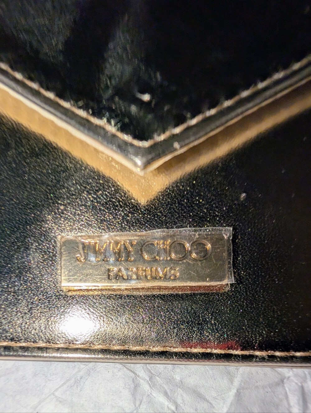 Authentic Jimmy Choo Parfum Metallic Gold Mini Envelope Card Holder Pouch Wallet - Picture 5 of 8